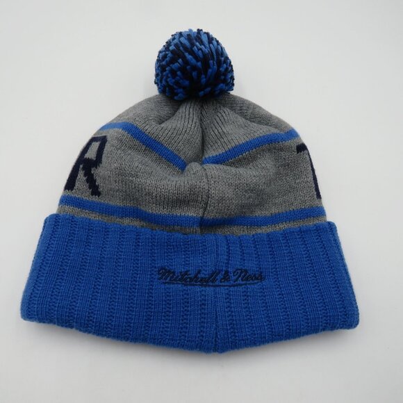 Oklahoma City Thunder Hat Cap Snap Back Blue Gray NBA Basketball Pom Beanie Mens - Picture 4 of 7